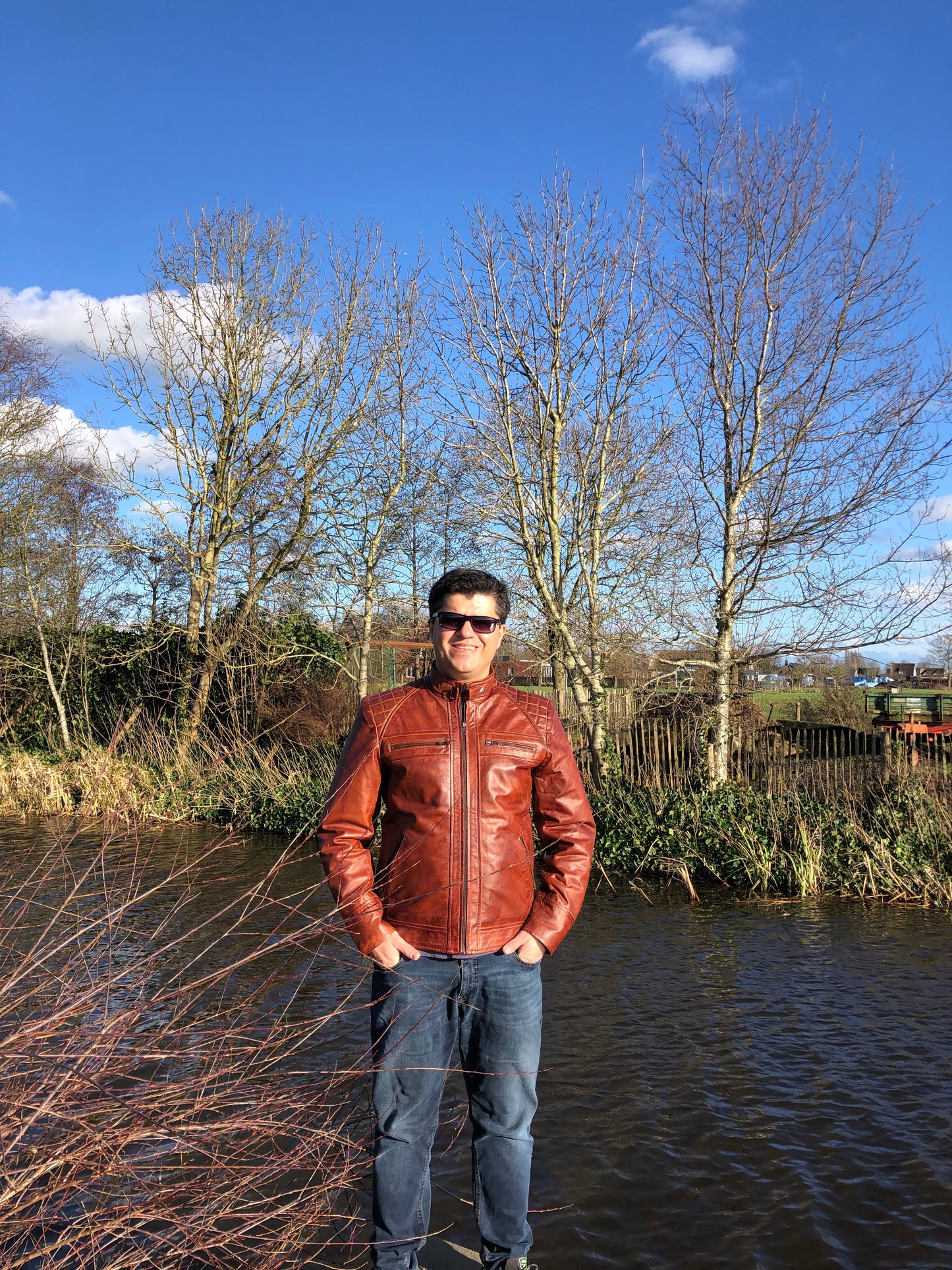 Amsterdam Vintage leren jas voor heren (donkerbruin)